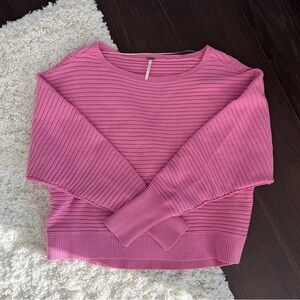 Free People Pink Sublime Ribbed Knit Sweater — Sugar Magnolia